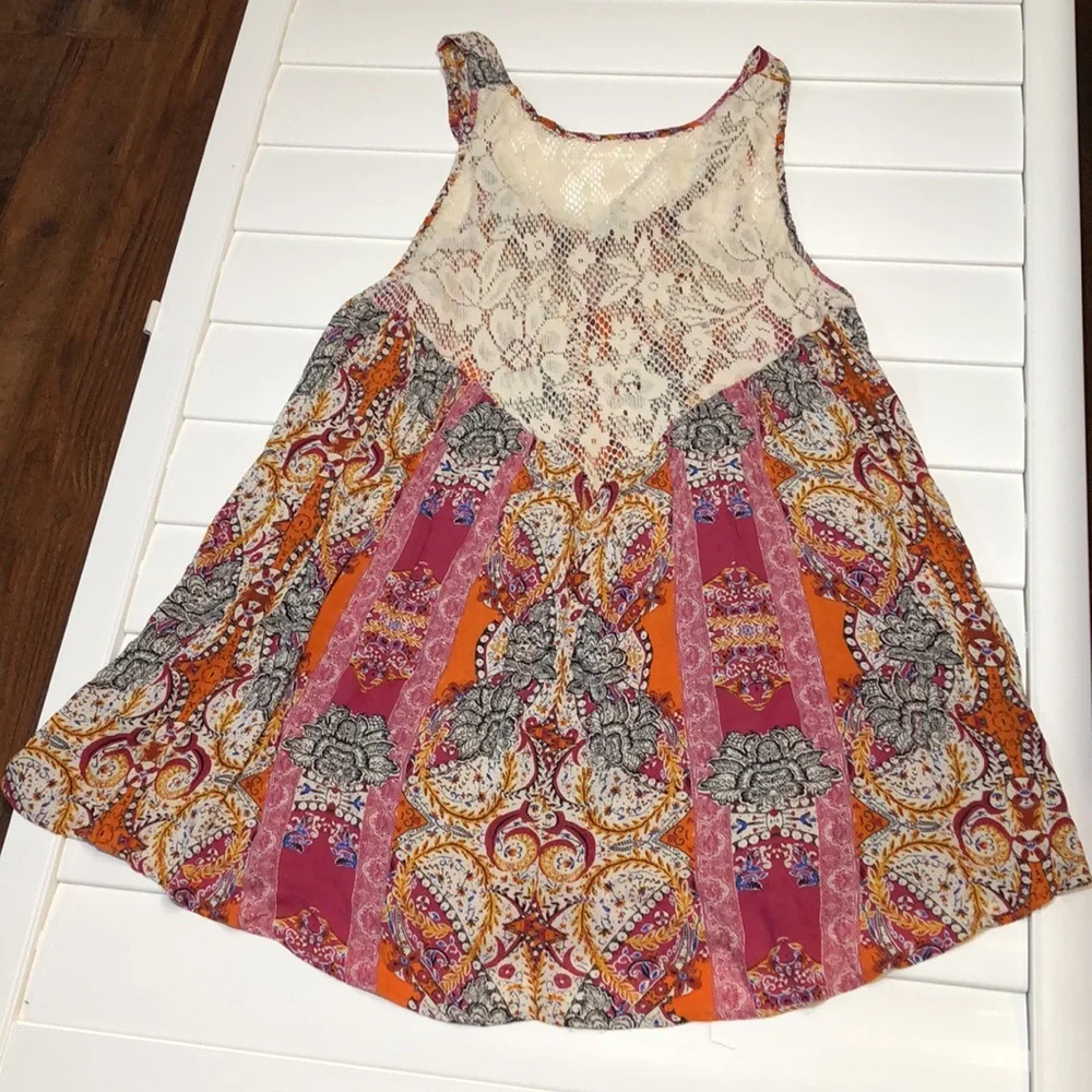 NWT Intimately free people floral combo tunic tank/mini dress - Picture 4 of 12